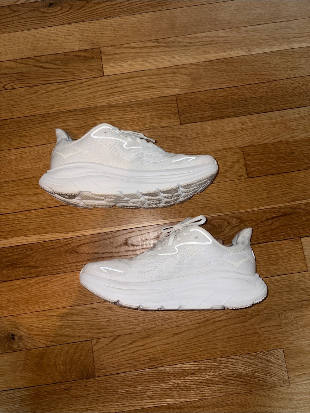 Women White Hoka Sneakers - Cushioned Running Shoes